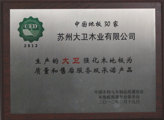 “2012中國強化木地板30家質(zhì)量和售后服務雙承諾產(chǎn)品”.JPG